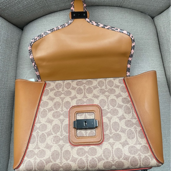 COACH COURIER CARRYALL IN COLORBLOCK LEATHER WITH SNAKESKIN DETAIL - Picture 12 of 16